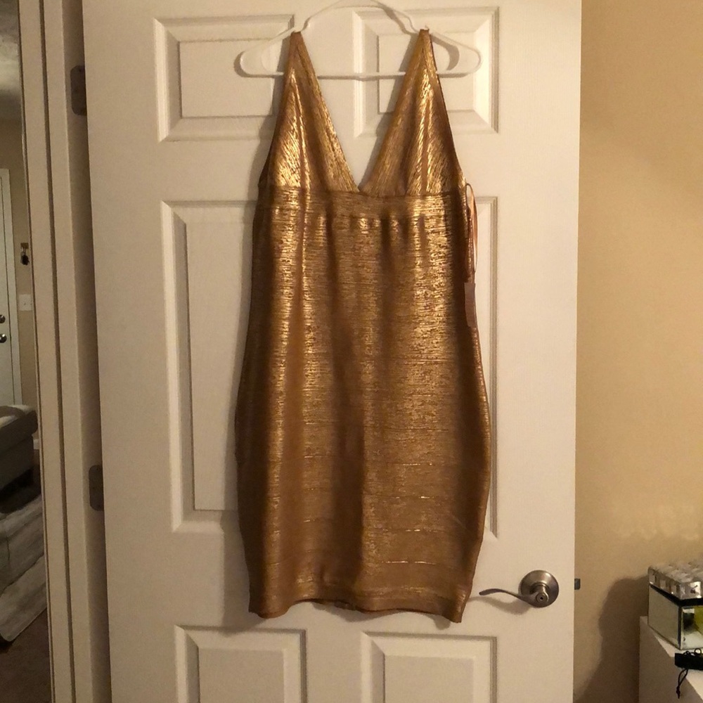 Gold Bandage Dress